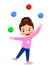 Kid boy playing juggling ball vector isolated
