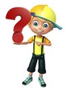 Kid boy with question mark sign Royalty Free Stock Photo