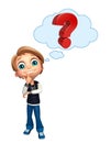 Kid boy with Question mark sign Royalty Free Stock Photo