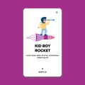 kid boy rocket vector Royalty Free Stock Photo