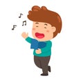 kid boy sing a song Royalty Free Stock Photo