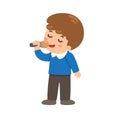 kid boy sing a song Royalty Free Stock Photo