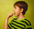 Kid boy teenager baby poisoning vomiting belching, Royalty Free Stock Photo