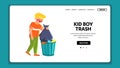 kid boy trash vector