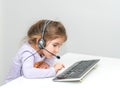 Kid call center Royalty Free Stock Photo