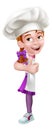 Kid Cartoon Girl Chef Cook Baker Child Sign Royalty Free Stock Photo