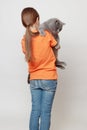 Kid and cat Royalty Free Stock Photo