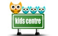 Kid centre road sign with cute owls