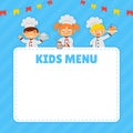 Kid Chef Recipe Card with Empty Space Vector Template