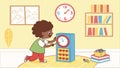 Kid clock puzzle game, classroom learn time, educational play, skill enhance vector design Generative AI