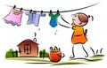 Kid with clothesline