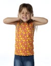 Kid Covering Ears Royalty Free Stock Photo