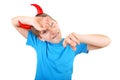 Kid with Devil Horns Royalty Free Stock Photo