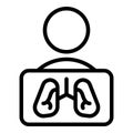 Kid diagnosis lungs icon outline vector. Patient xray Royalty Free Stock Photo