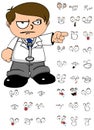 Kid doctor cartoon expresion set Royalty Free Stock Photo