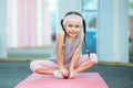 Kid doing fitness exercises Royalty Free Stock Photo