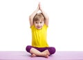 Kid doing fitness exercises Royalty Free Stock Photo