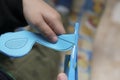 Kid doing paper cutting