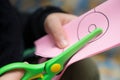 Kid doing paper cutting