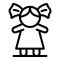 Kid doll icon, outline style Royalty Free Stock Photo