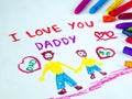 Father`s day theme with I LOVE YOU DADDY message. Royalty Free Stock Photo