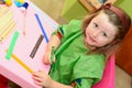 Kid drawing at home or school Royalty Free Stock Photo