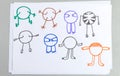 Kid drawings set of different animal body with arms and legs Royalty Free Stock Photo