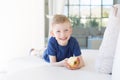 Kid eating apple Royalty Free Stock Photo