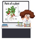 Kid explaining parts of plant