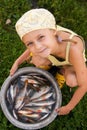 Kid and fishes