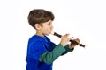 The kid and a flute Royalty Free Stock Photo