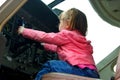 Kid flying the plane