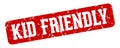 kid friendly rectangular sign. kid friendly stamp Royalty Free Stock Photo