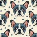Kid-Friendly Smiling Dog Face Seamless Pattern Royalty Free Stock Photo