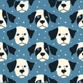 Kid-Friendly Smiling Dog Face Seamless Pattern Royalty Free Stock Photo