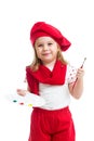 Kid girl in artist costume isolated Royalty Free Stock Photo