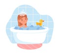 Kid girl in bath Royalty Free Stock Photo