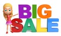 Kid girl with Bigsale sign Royalty Free Stock Photo