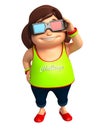 Kid girl with 3D goggle Royalty Free Stock Photo