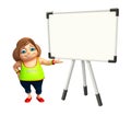 Kid girl with Dispaly board Royalty Free Stock Photo
