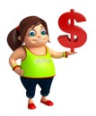 Kid girl with Dollar sign Royalty Free Stock Photo