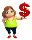 Kid girl with Dollar sign Royalty Free Stock Photo