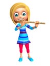 Kid girl with Flute Royalty Free Stock Photo