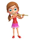 Kid girl with Flute Royalty Free Stock Photo