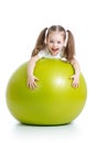 Kid girl with gymnastic ball