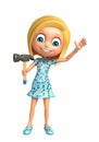 Kid girl with Hammer Royalty Free Stock Photo