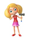 Kid girl with Hammer Royalty Free Stock Photo