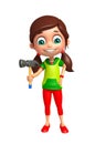 Kid girl with Hammer Royalty Free Stock Photo