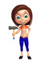Kid girl with Hammer Royalty Free Stock Photo