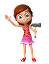 Kid girl with Hammer Royalty Free Stock Photo